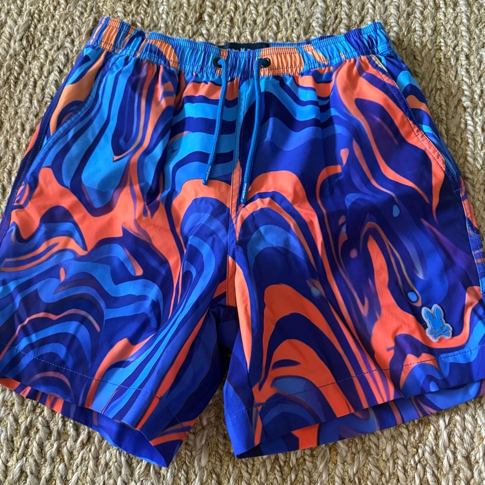Psycho Bunny Boys Nevada Drawstring Swim Trunks Size Large 14/16 NWOT